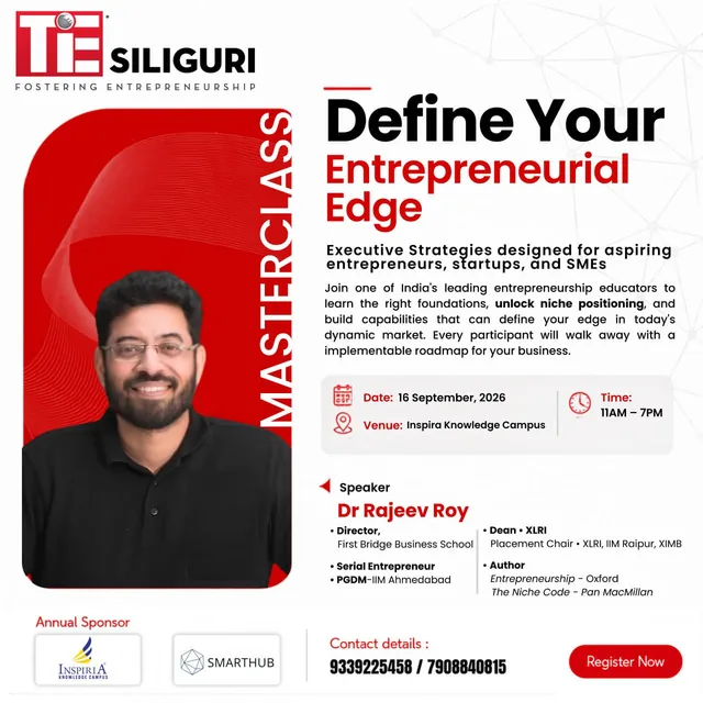 Event creative for Define Your Entrepreneurial Edge with Dr Rajeev Roy