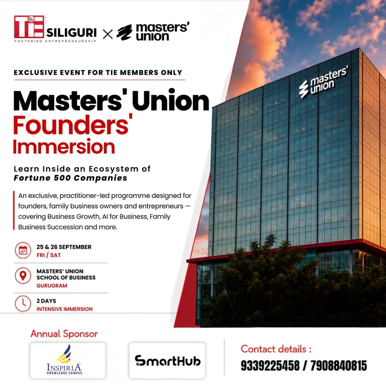 Event creative for the Masters' Union Founders' Immersion in Gurugram