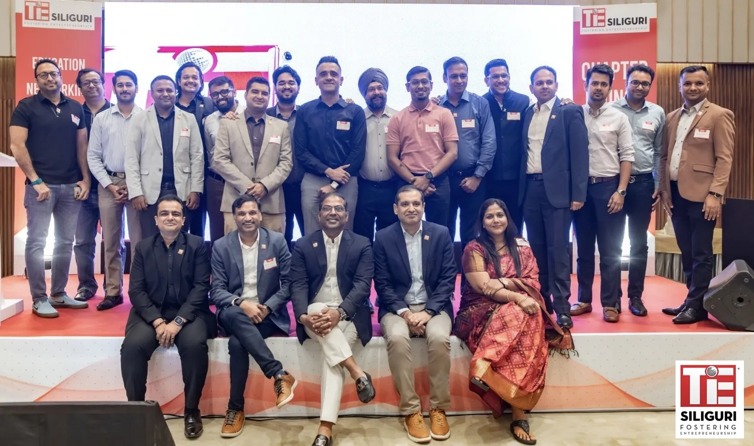 TiE Siliguri members and guests on stage